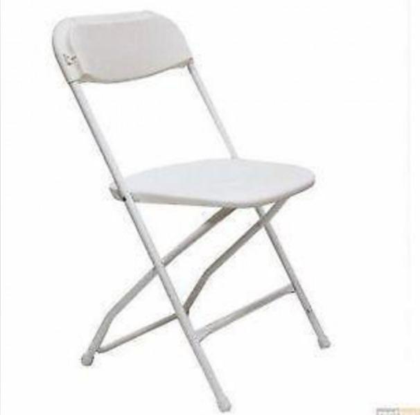 white folding chair $ 1.50