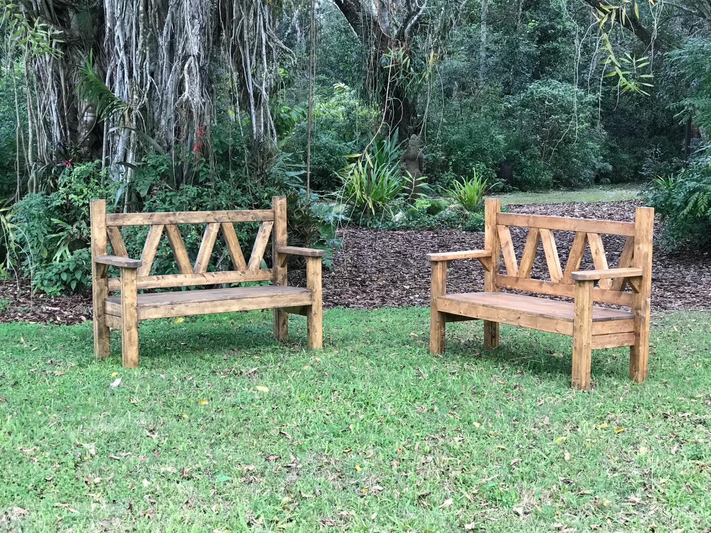 Rustic Lounge Benches Capacity 3 $135 each