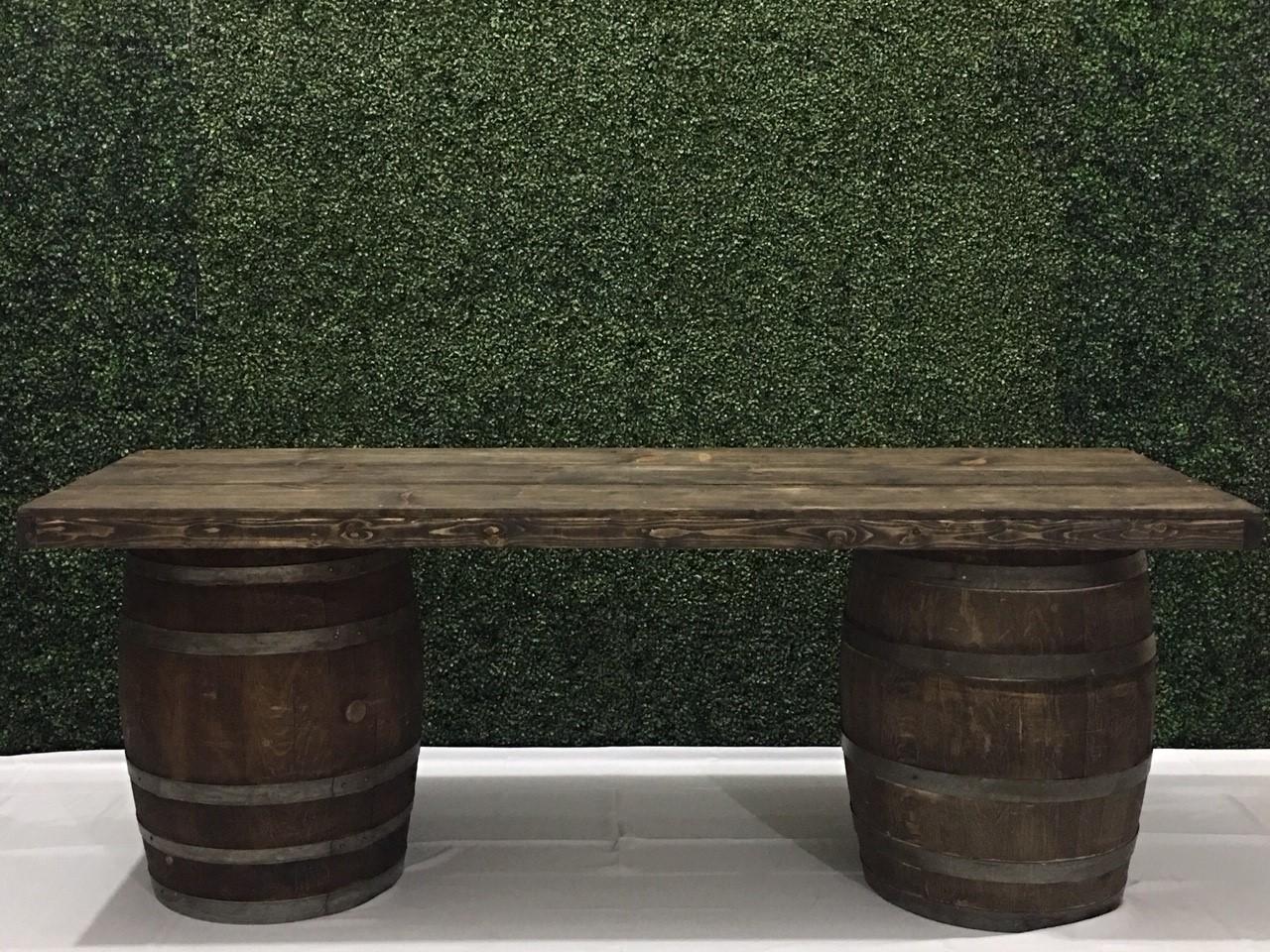 Wine Barrel with Long Top Table 6 Ft and 8 Ft $ 225